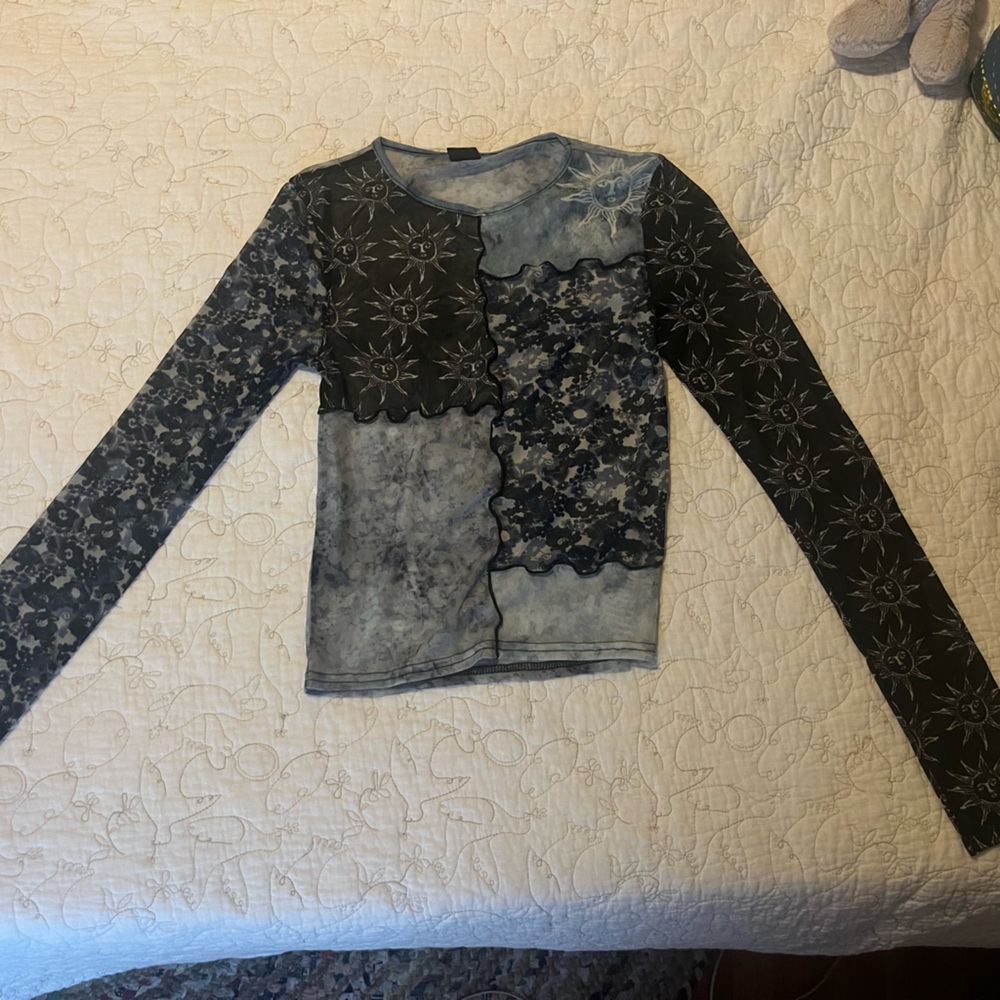 Sheer long sleeve top